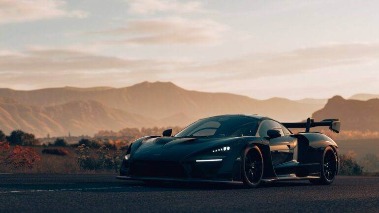 An exotic car showing its power and beauty in the road.