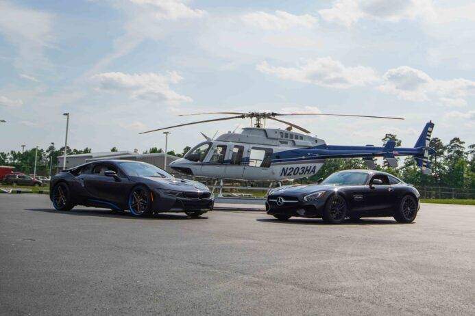 MERCEDES-BENZ AMG GT with BMW i8 and Helicopter of Capital Exotic best car rental