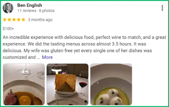 Business Man Customer Review about Fiola restaurant