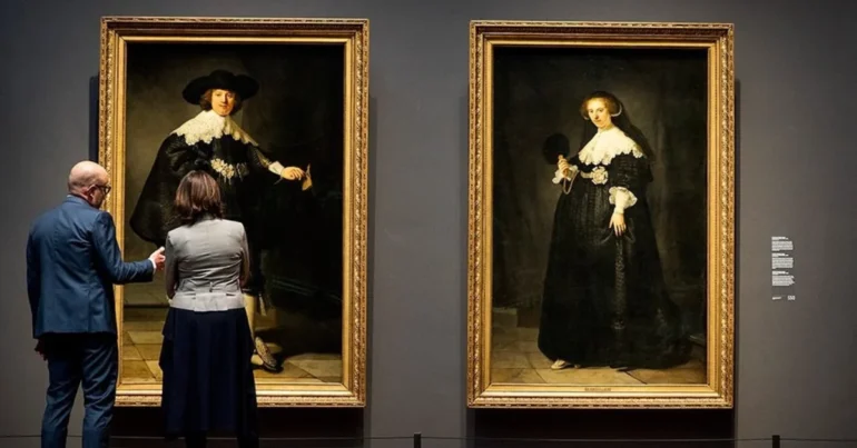 Portraits of Maerten Soolmans and Oopjen Coppit by Rembrandt van Rijn  | famous art